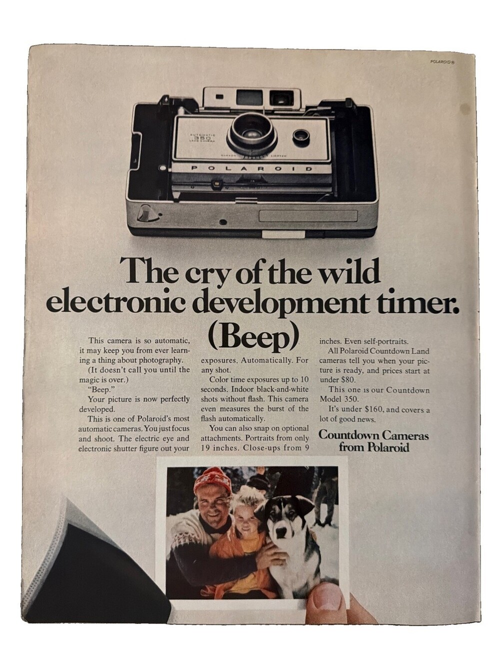 Countdown Cameras From Polaroid Print Ad 1970 The Cry of Wild Beep Photography